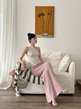 pink knit skirt