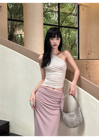 pink knit skirt