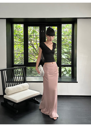 pink knit skirt