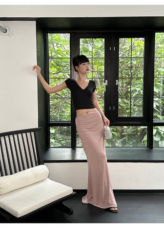 pink knit skirt