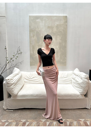 pink knit skirt