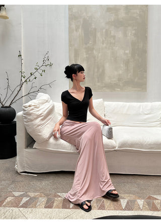 pink knit skirt
