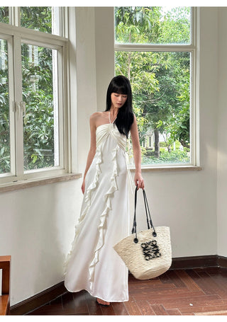 ruffle halter dress