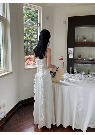 ruffle halter dress