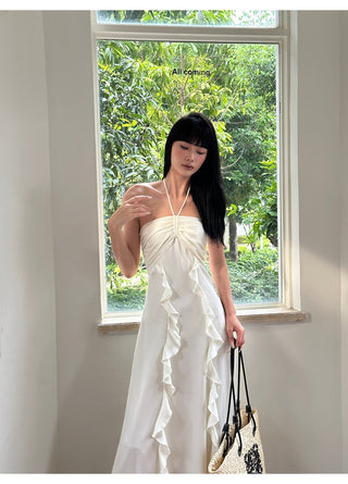 ruffle halter dress