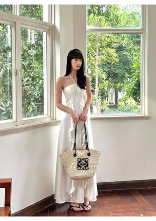 ruffle halter dress