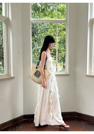 ruffle halter dress