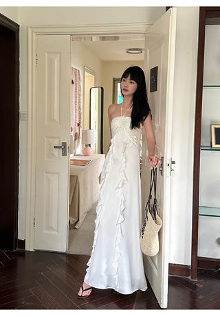 ruffle halter dress