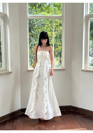 ruffle halter dress
