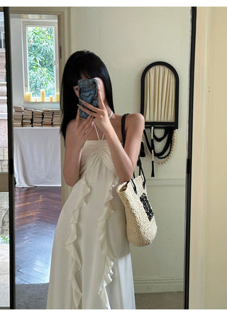 ruffle halter dress