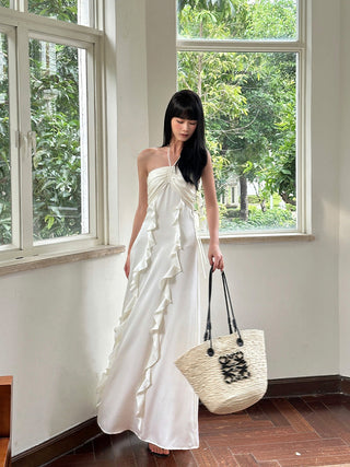 ruffle halter dress