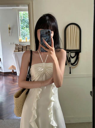 ruffle halter dress