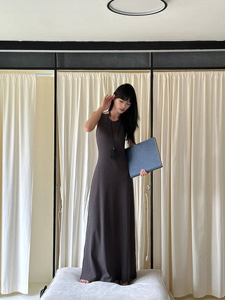 gray split dress