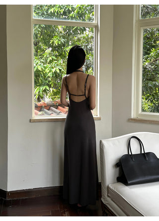 gray split dress