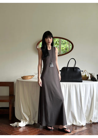 gray split dress