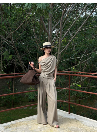 apricot pantsuit