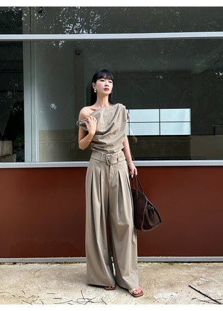 apricot pantsuit