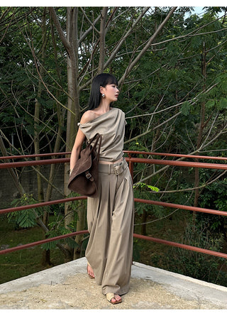 apricot pantsuit