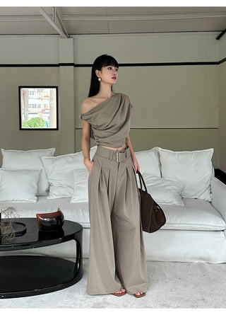 apricot pantsuit