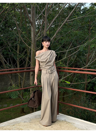 apricot pantsuit
