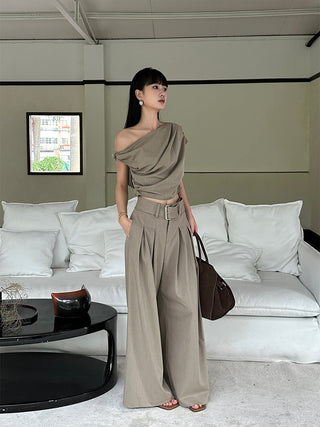 apricot pantsuit