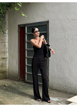 black bootcut pants