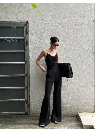 black bootcut pants