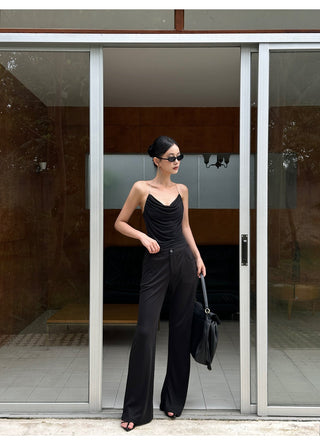 black bootcut pants