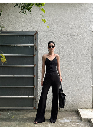 black bootcut pants