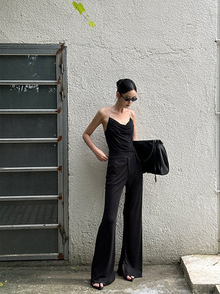 black bootcut pants