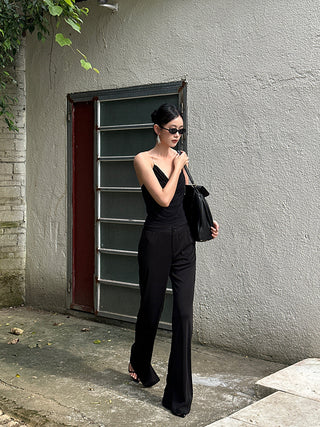 black bootcut pants