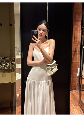 apricot V-neck dress