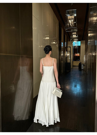 apricot V-neck dress