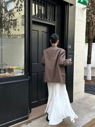 apricot V-neck dress