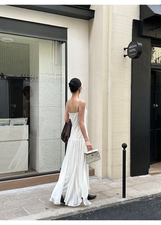 apricot V-neck dress
