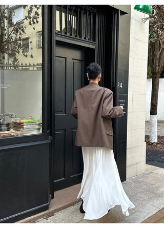 apricot V-neck dress