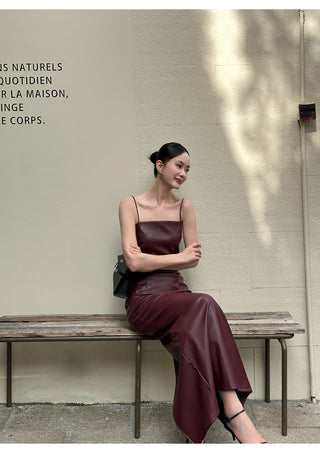 wine red sling