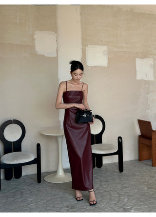 wine red sling