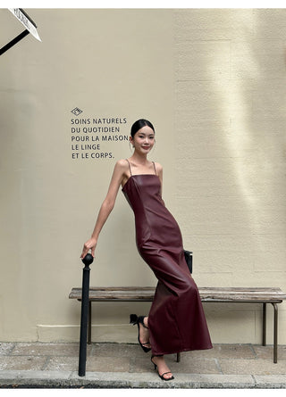 wine red sling