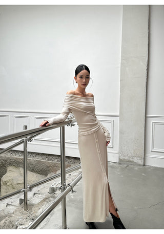 oatmeal split dress