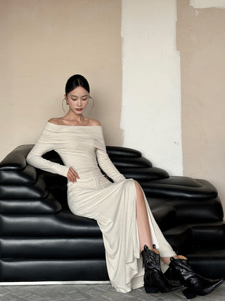 oatmeal split dress