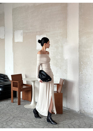 oatmeal split dress