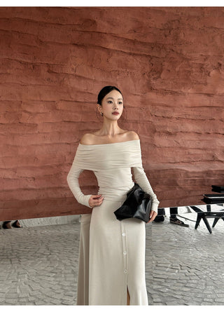 oatmeal split dress