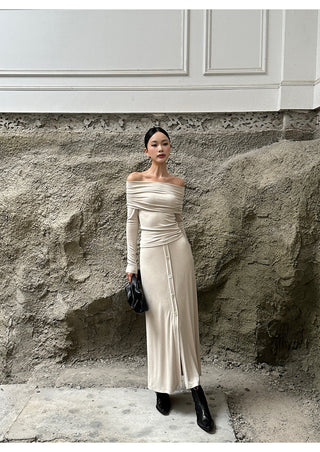 oatmeal split dress