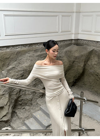 oatmeal split dress