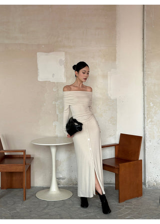 oatmeal split dress