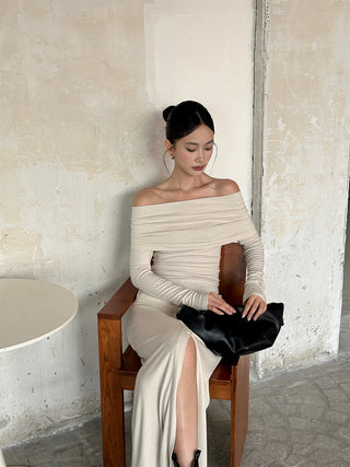 oatmeal split dress