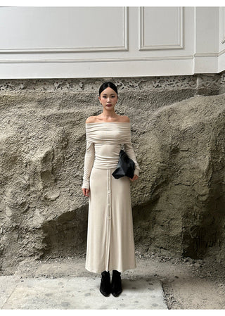 oatmeal split dress