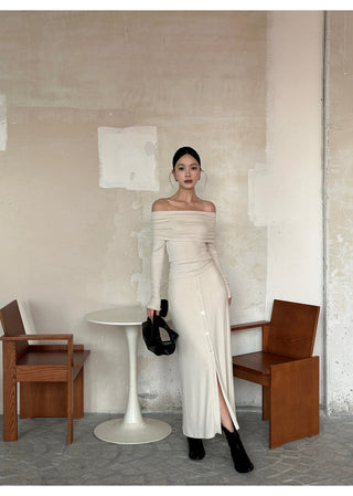 oatmeal split dress
