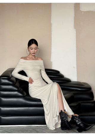oatmeal split dress